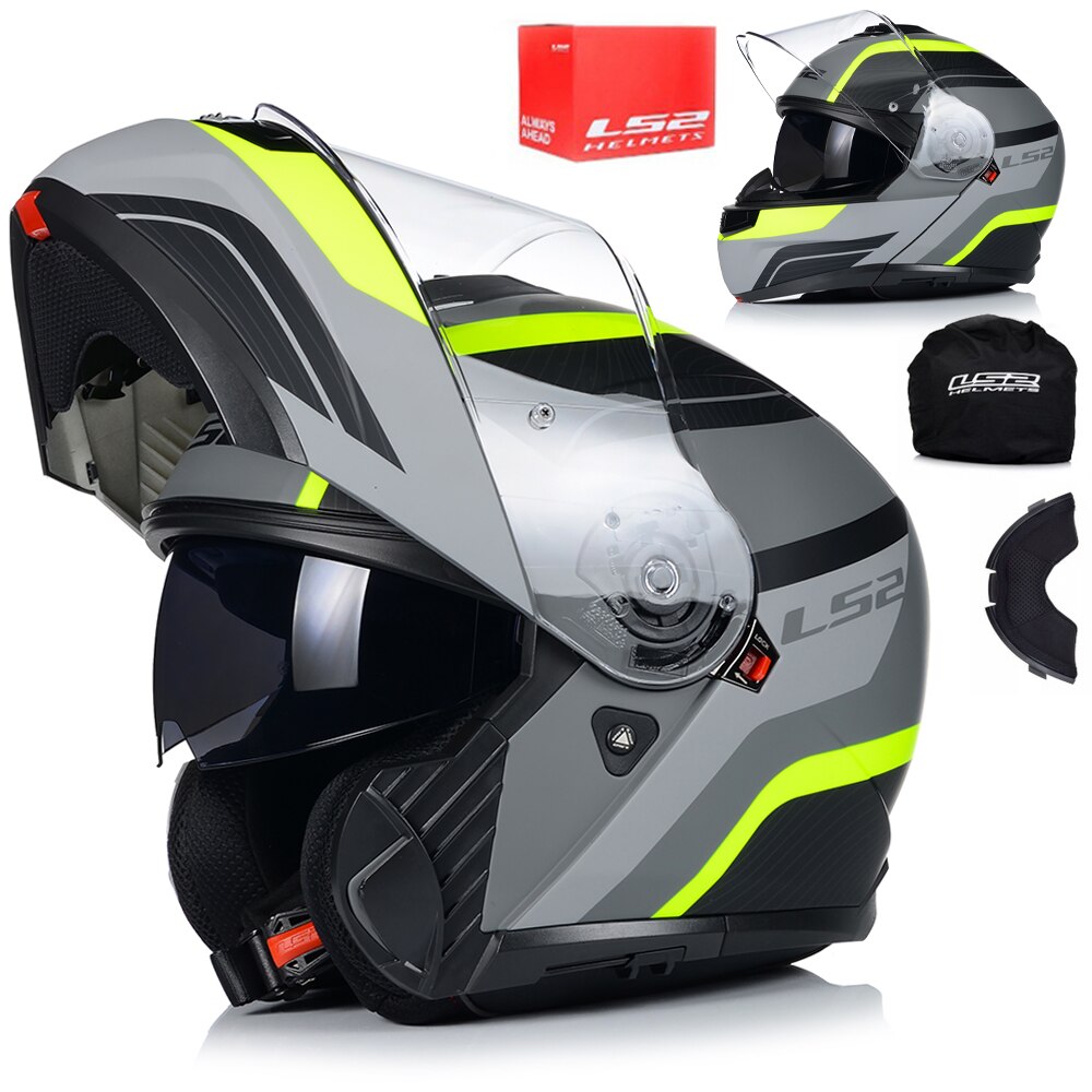 Casca Moto, LS2 FF908 Strobe II, Galben/Gri, Protectie UV, ABS