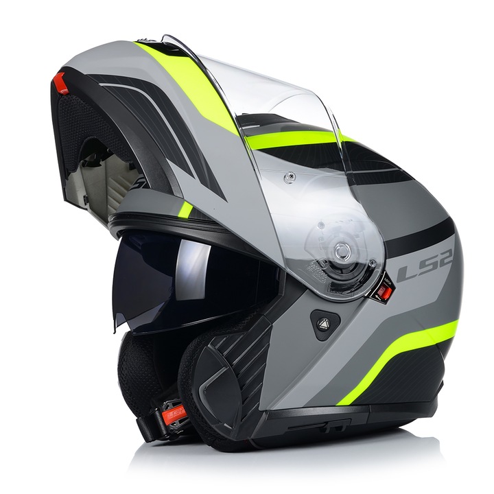 Casca Moto, LS2 FF908 Strobe II, Galben/Gri, Protectie UV, ABS, ECE 22.06, XL 61-62 cm