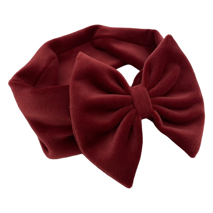 Bentita lata, catifea elastica, cu funda, 52-54 cm