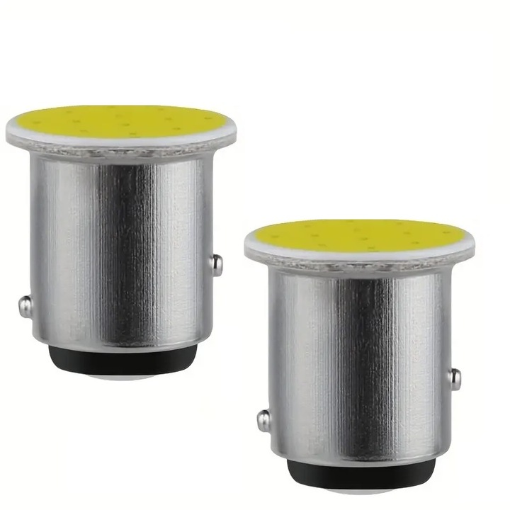 Set 2X Becuri Auto, Led P21W, BAY15D, 12V, Stop Frana Pozitie, Lumina Alba, Miromoto®