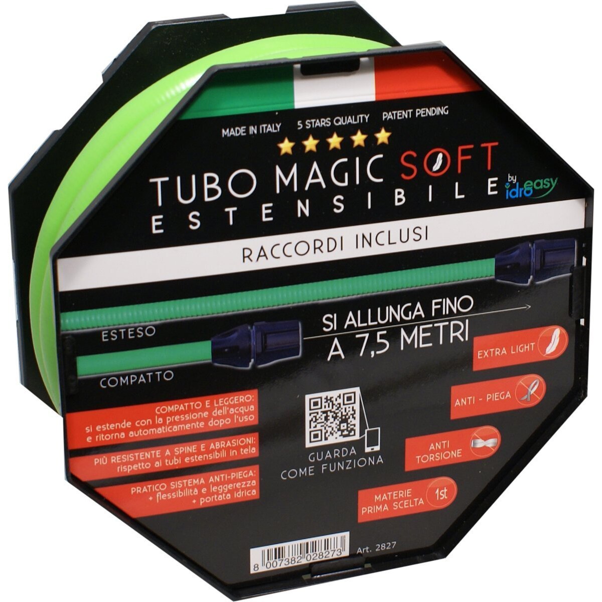Furtun gradina Tubo Magic, 7.5 m, 2 fittinguri