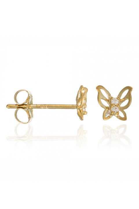 L'Instant D'or, Cercei cu tija, in forma de fluture, din aur de 9K, Auriu