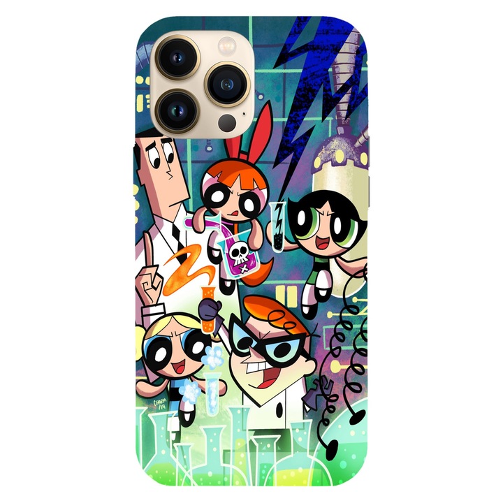 Husa compatibila cu Apple iPhone 15 Pro Max model Dexter Laboratory and Powerpuff Girls crossover, Silicon, TPU, Viceversa