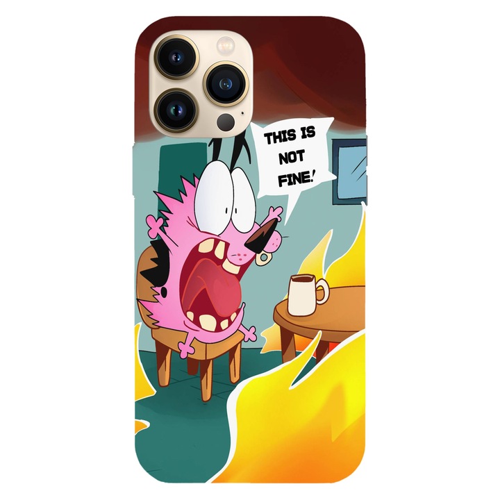 Husa compatibila cu Apple iPhone 15 Pro Max model courage this is not fine, Silicon, TPU, Viceversa