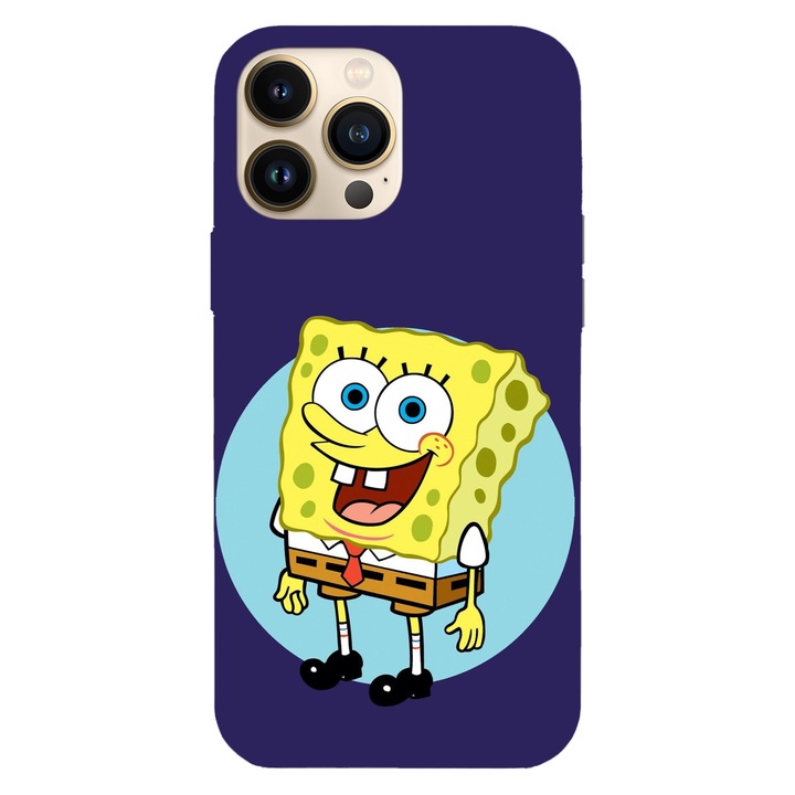 Husa compatibila cu Apple iPhone 15 Pro Max model Happy SpongeBob SquarePants, Silicon, TPU, Viceversa