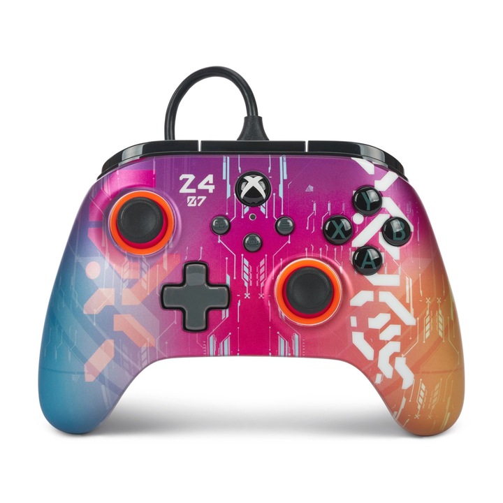 PowerA, Kontroller, Advantage Wired, Xbox Series X|S, Xbox One, PC, Vezetékes, Cyber Style