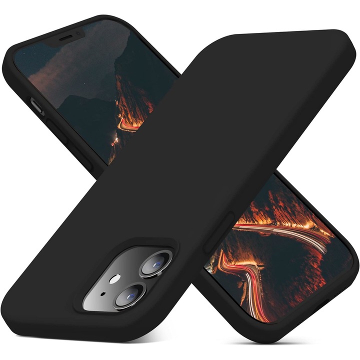 Капак за iPhone 12 / 12 Pro силиконов кейс черен