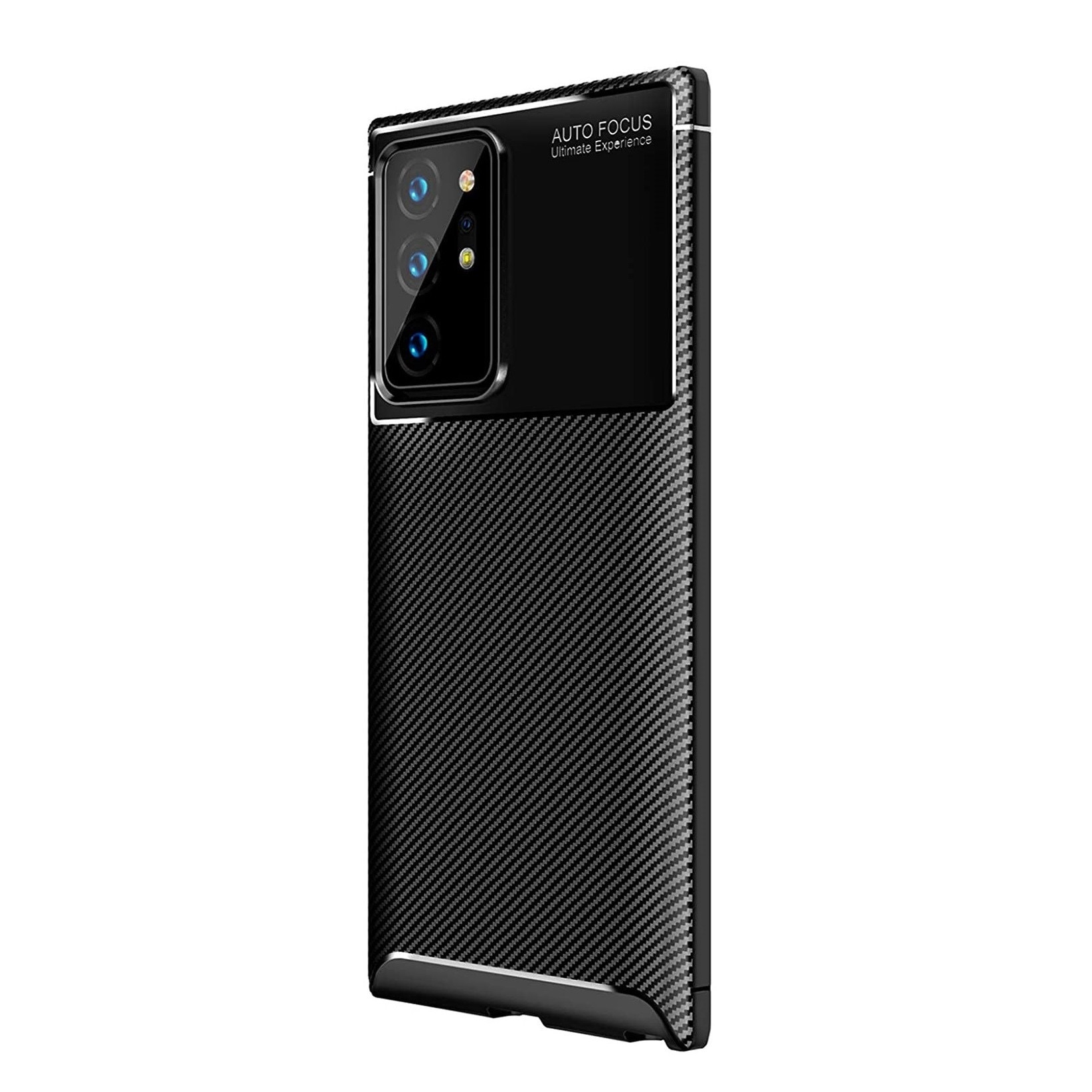 Husa antisoc compatibila cu Samsung Galaxy Note 20 Ultra, stil Carbon, silicon slim, Negru, Carbon look, ISAG