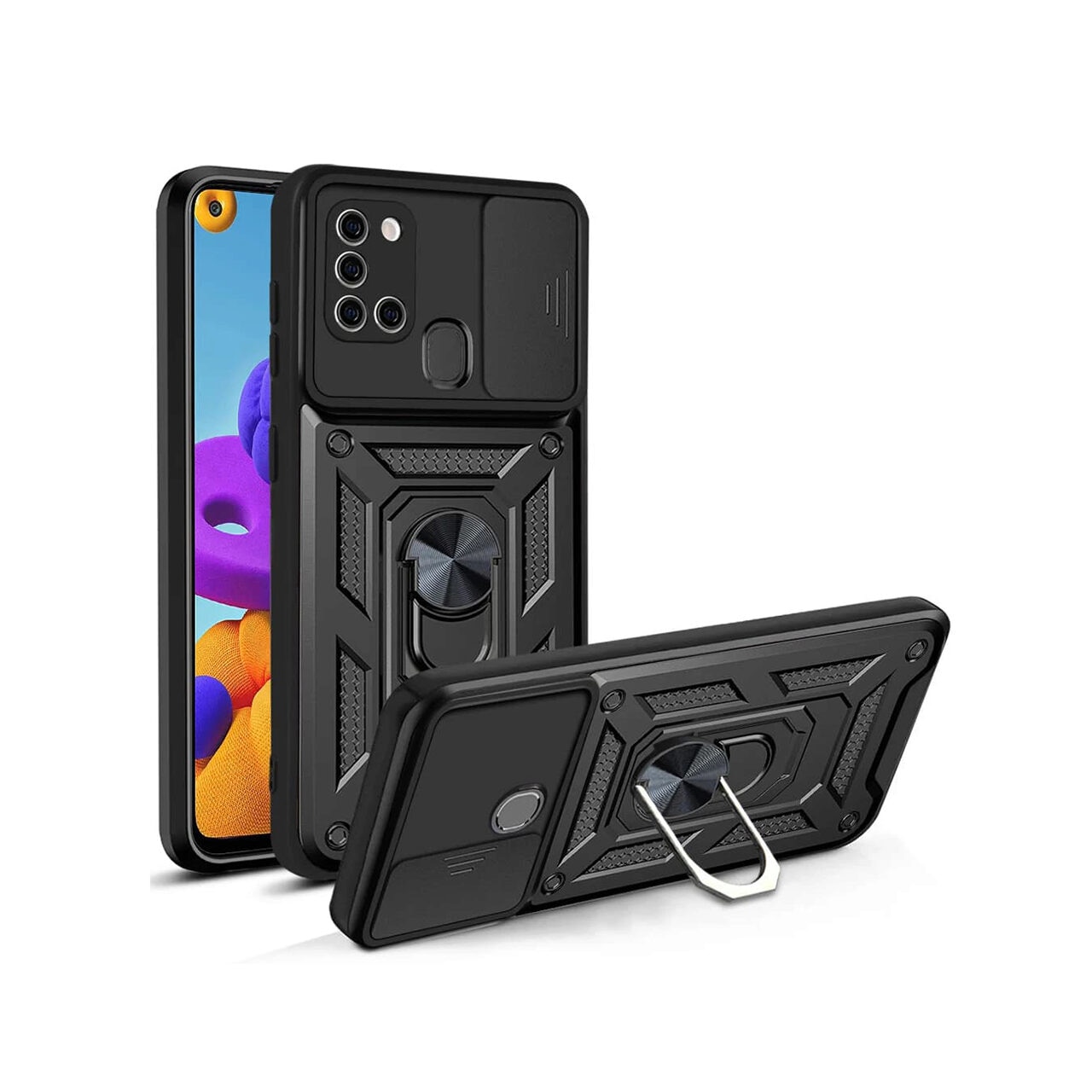 Husa pentru Samsung Galaxy A21s A217, Techsuit, CamShield, Neagra