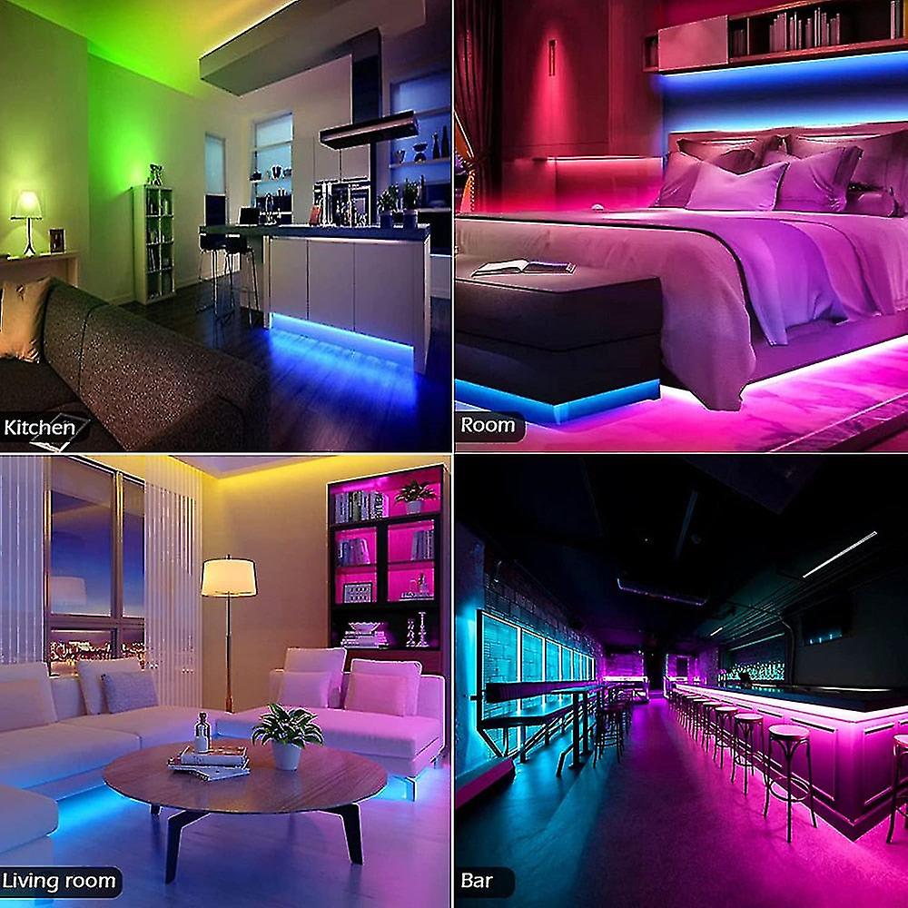 Banda LED, 5 V, Bluetooth, USB, 30 leduri, 7.36W, 3 m, Multicolor - eMAG.ro
