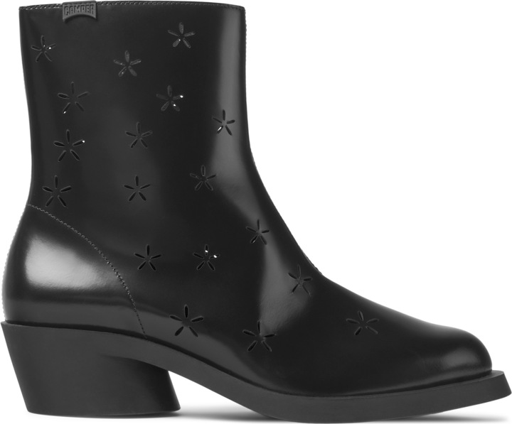 Camper, Ghete cowboy de piele cu toc cubanez Bonnie 1673, Negru
