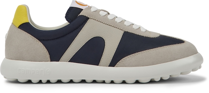 Camper, Pantofi sport cu garnituri din piele Pelotas XLF 8593, Albastru ultramarin/Grej