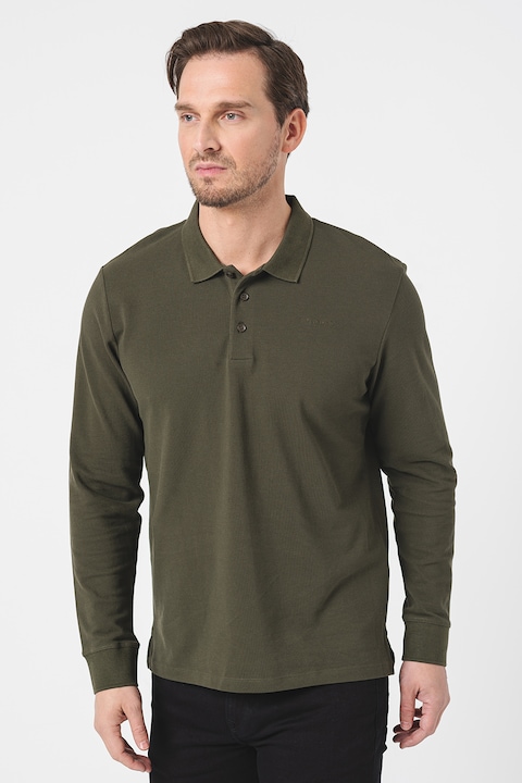 Esprit, Памучна блуза с яка, Армия зелено