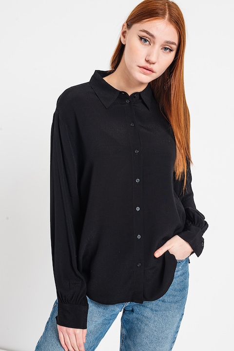 Esprit, Lekerekített alsó szegélyű ing, Fekete
