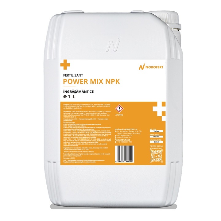Egyszerű folyékony szervetlen műtrágya makroelemekkel / nyomelemekkel, 1 l - Power Mix NPK