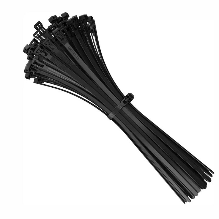 Colier din plastic BENMAN 70783, negru, 140 mm * 2.5 mm, rezistenta 8.1 kg-100 buc in set