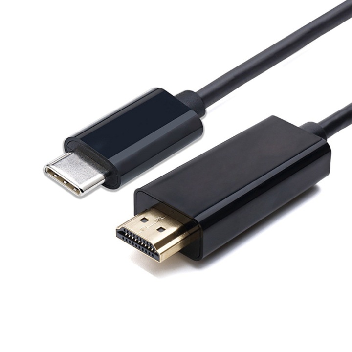 Cablu USB C la HDMI, TV LCD digital LED cu ecran mare de inalta definitie rezolutie de iesire HDTV de pana la 4K*2K, negru