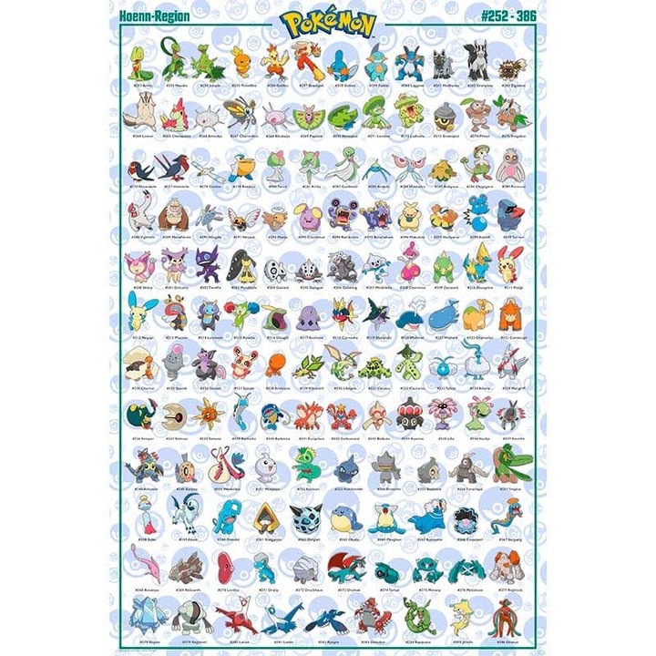 Poster, Hoenn Pokemon, 91.5 x 61 cm