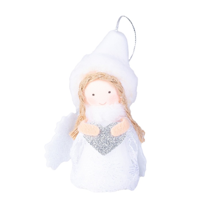 Ornament De Agatat Ingeras, Textil, 10 cm