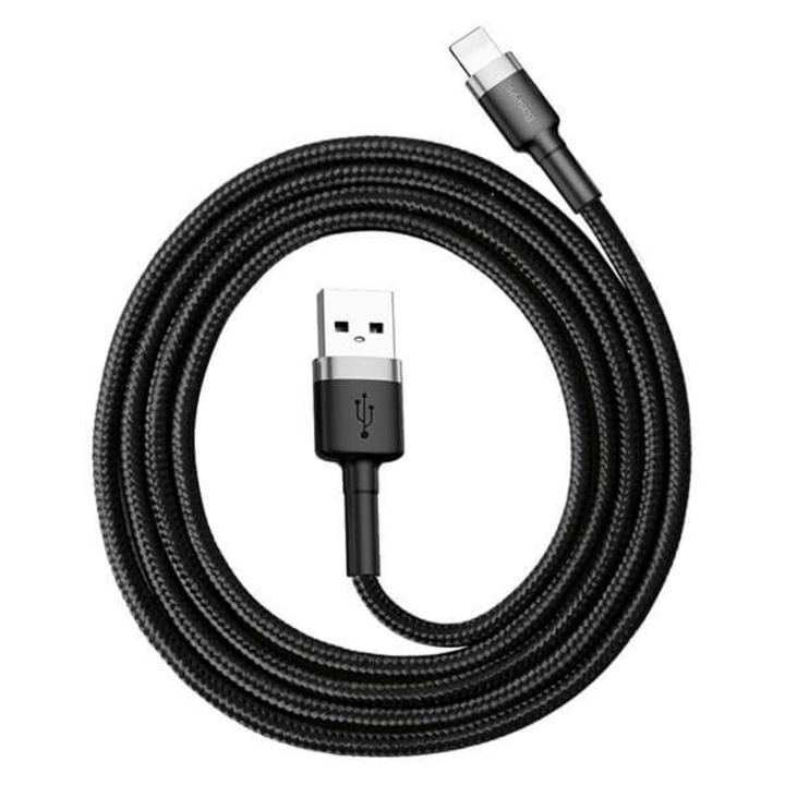 Cablu de Date si Incarcare USB la Lightning, Incarcare 1.5A Fast Charge, Baseus, Tata-Tata, 2m, Negru