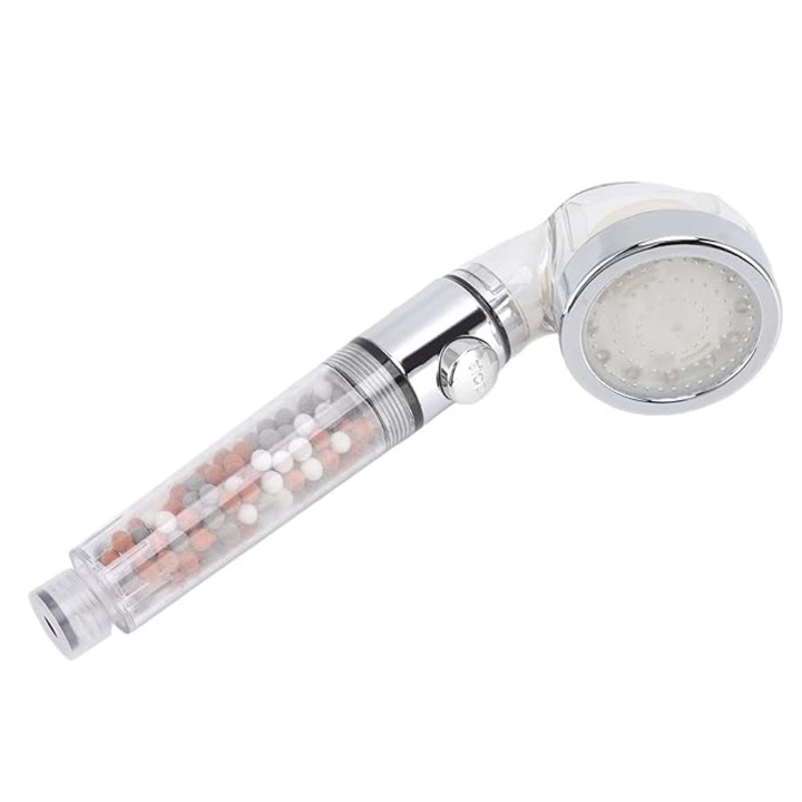 Para dus cu iluminare, Radinavico, termosensibil, LED-uri multicolore in functie de temperatura apei, crom