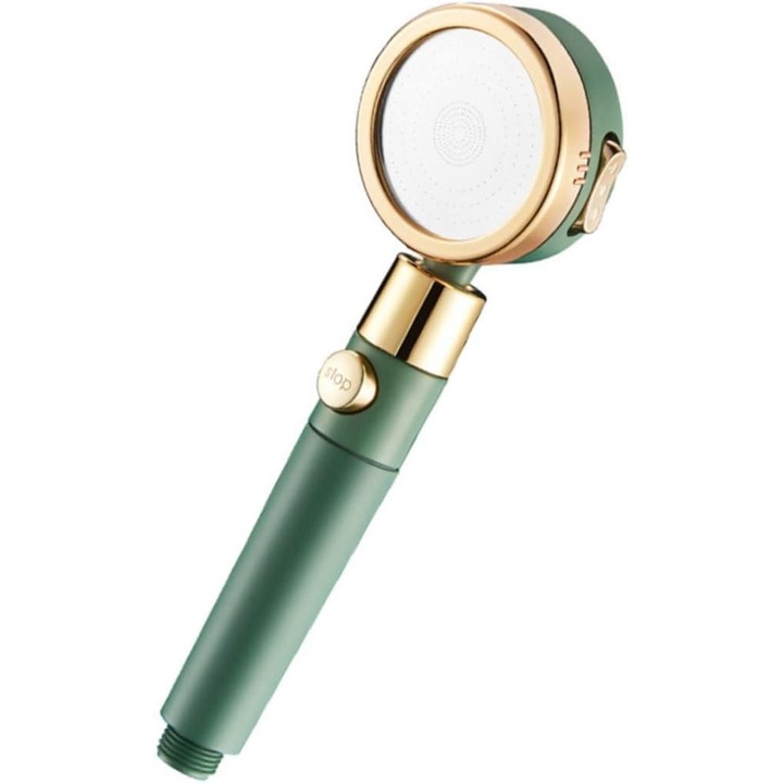 Para dus cu 3 functii, presiune ajustabila, buton on/off, verde, auriu