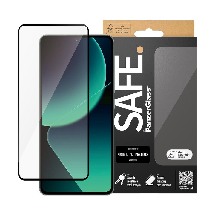 Üvegvédő Safe Xiaomi 13T, 13T Pro, fekete