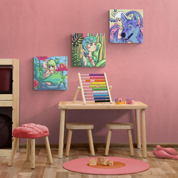 Рисуване по номера ITA ART, За деца - Дизайн 13, 20х20см, 3 броя