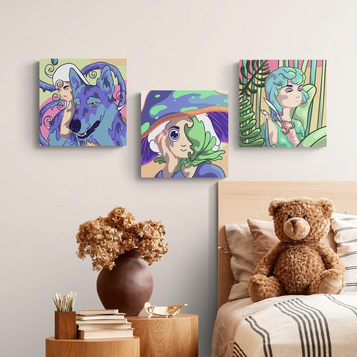 Рисуване по номера ITA ART, За деца - Дизайн 12, 20х20см, 3 броя