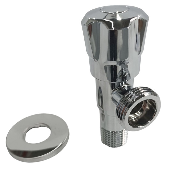 Ъглов кран с розетка, Radinavico, 1/2'x3.4"