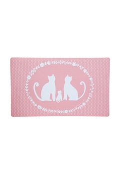 Clayre & Eef Covoras cu imprimeu roz cu pisici albe Clayre & Eef Covoras cu imprimeu roz cu pisici albe
