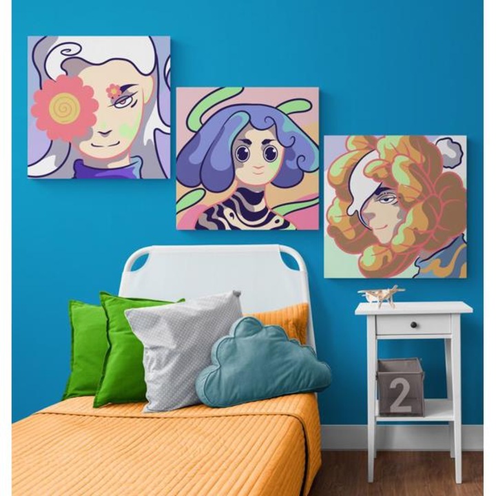 Рисуване по номера ITA ART, За деца - Дизайн 25, 20х20см, 3 броя