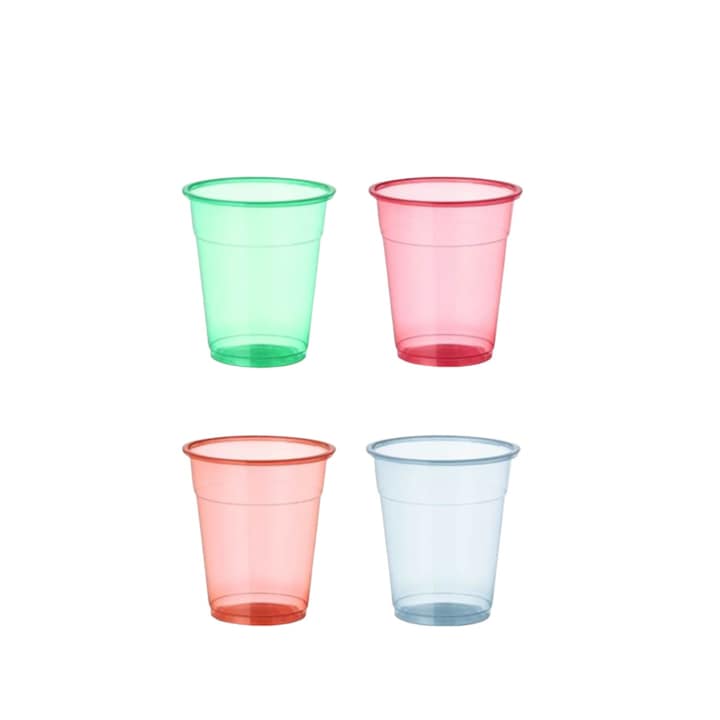 Különböző színű műanyag poharak 300ml - 45db