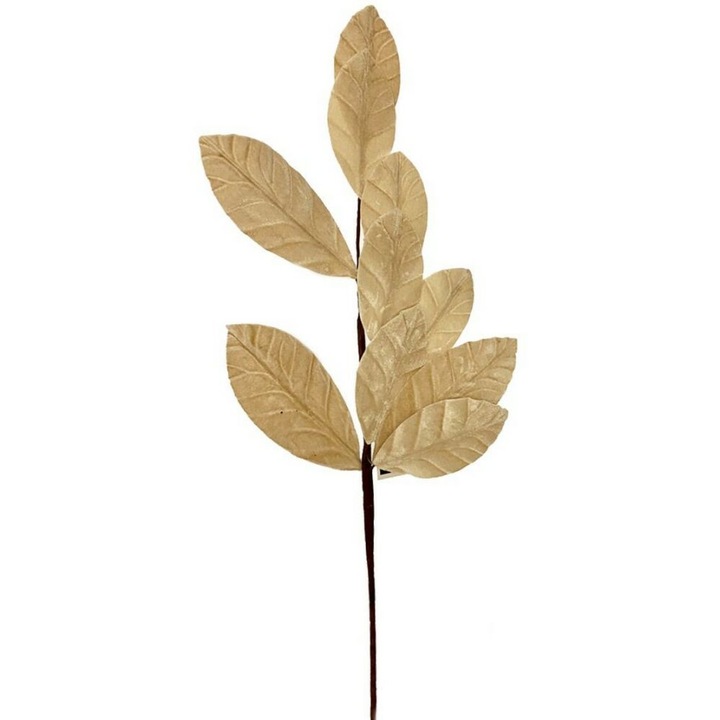 Ramura decorativa Craciun, 65 cm, Cu sclipici, Auriu