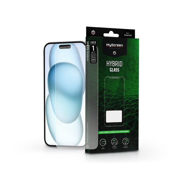 MS HybridGLASS iPhone 15 Pro Max 6.7″ készülékhez Hybrid Glass