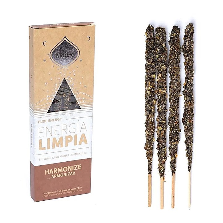Illatos pálcikák, kézzel készített, Tiszta Energia, Harmonizáció, Sagrada Madre, 22 g