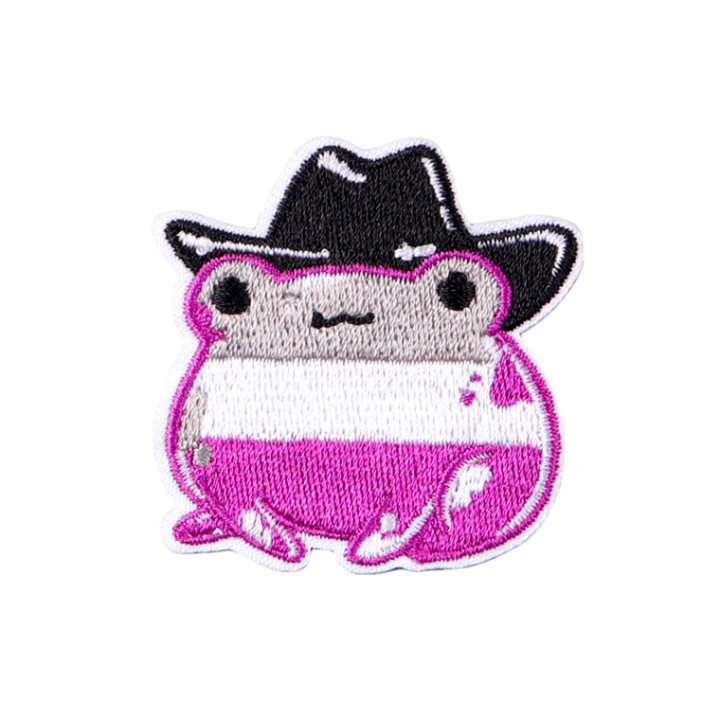 Hímzett textil tapasz Mr. frog 4,5x,4,5 cm