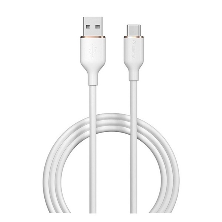 Devia jelly adatkábel, usb -type-c, 2.4a, gyorstöltő, 120cm, fehér