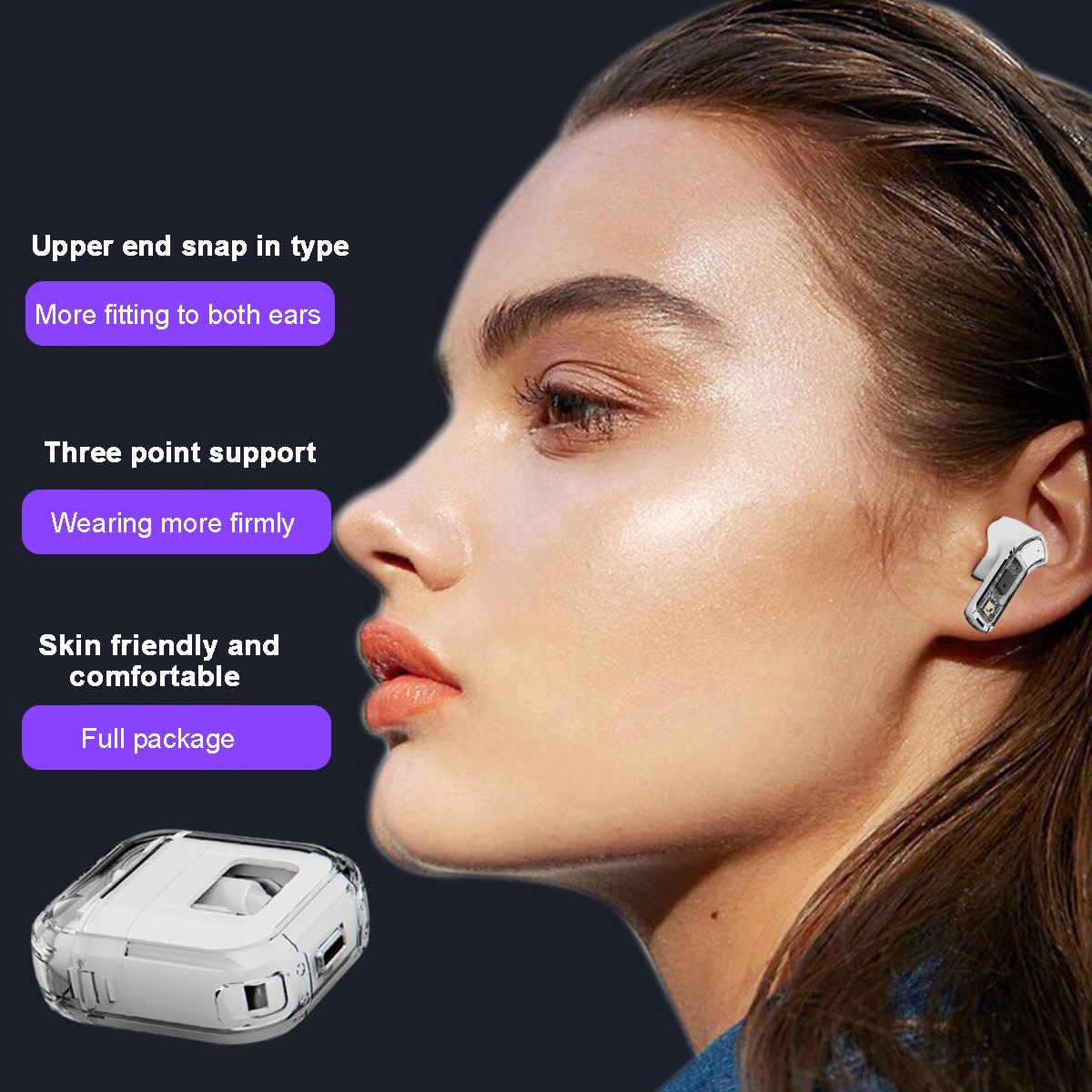 Casti Wireless Bluetooth 5.0, design in-ear, impermeabile, Alb ...