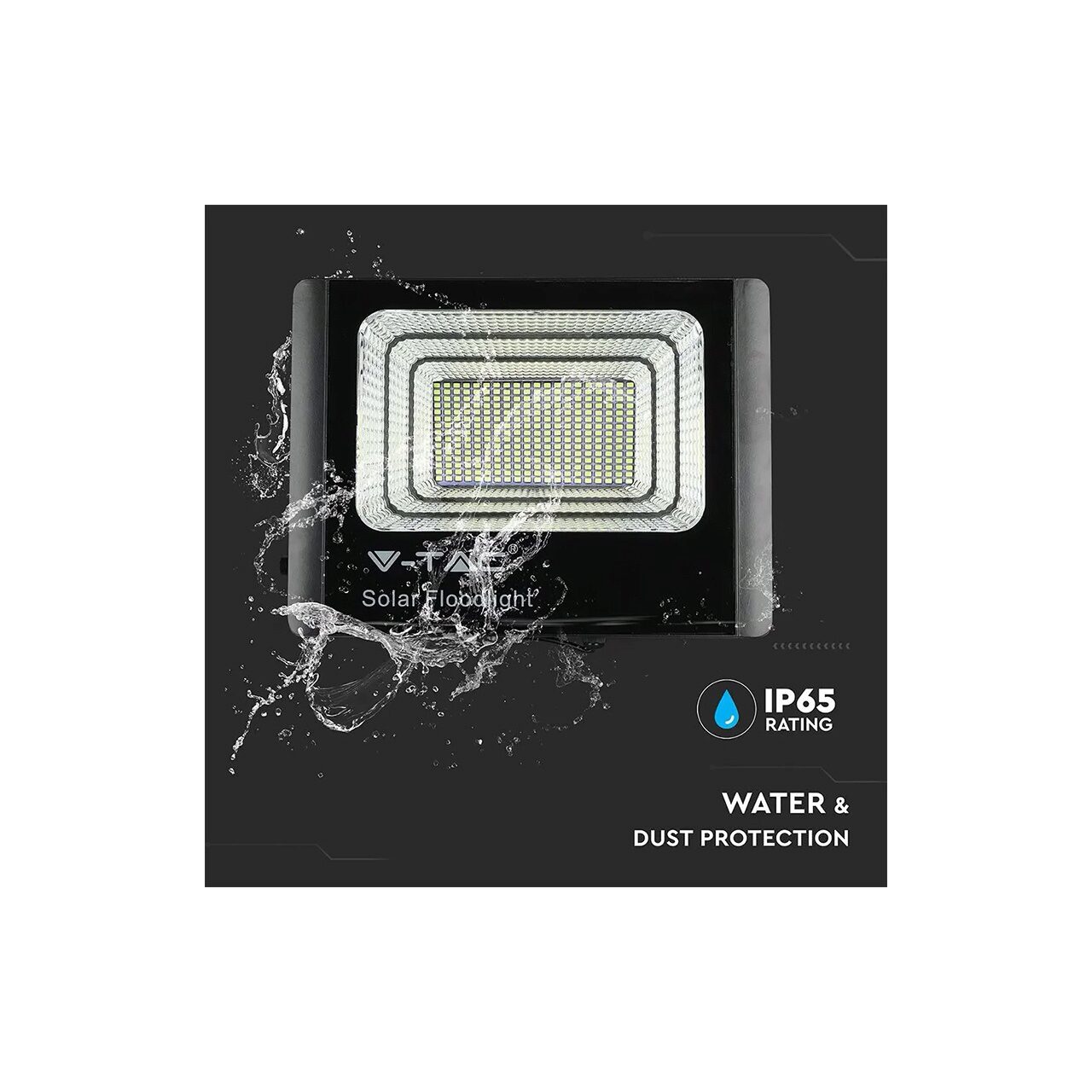 Led прожектор със соларен заряд 40W, 6000K, 3100 lm, дистанционно ...