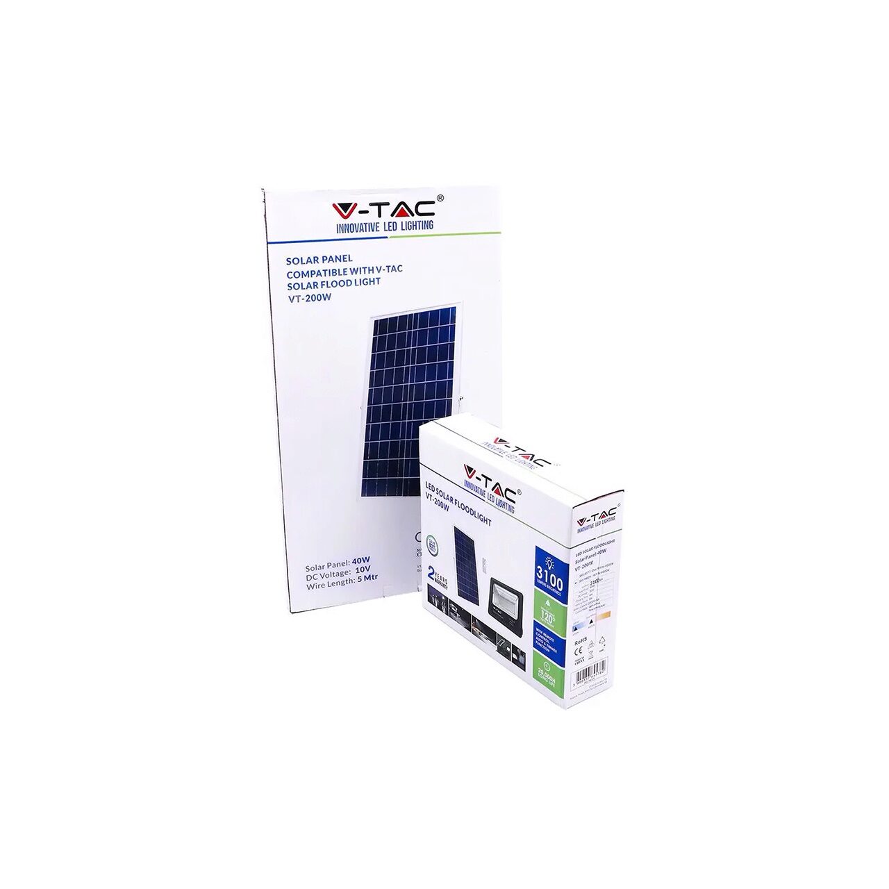 Led прожектор със соларен заряд 40W, 6000K, 3100 lm, дистанционно ...