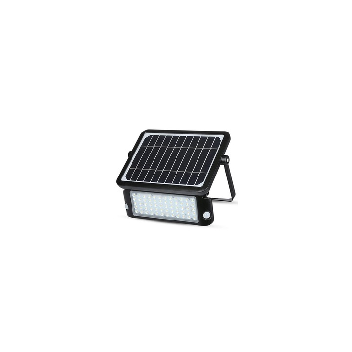 Proiector led cu incarcare solara 10W, 4000K, 1100 lm, senzor crepuscular si de miscare