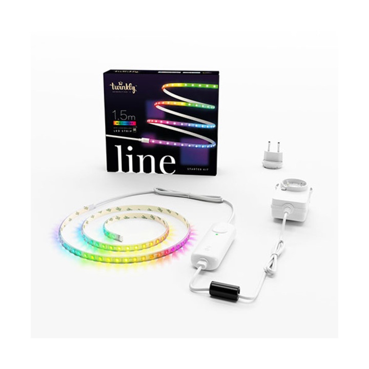 Karácsonyi okos dekorfény, 100db LED, RGB szín, 1, 5m, kezdő szett, programozható, fehér kábel, Twinkly