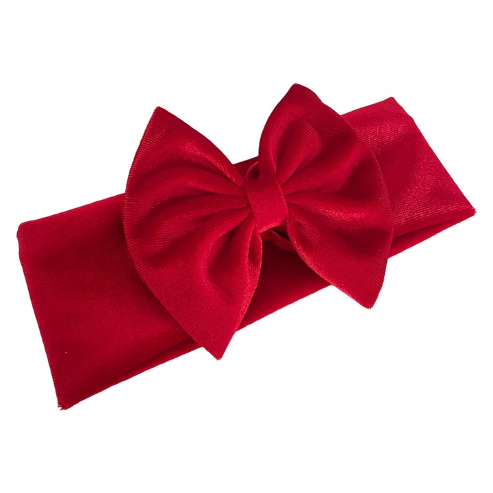 Bentita lata, catifea elastica, cu funda, 48-50 cm