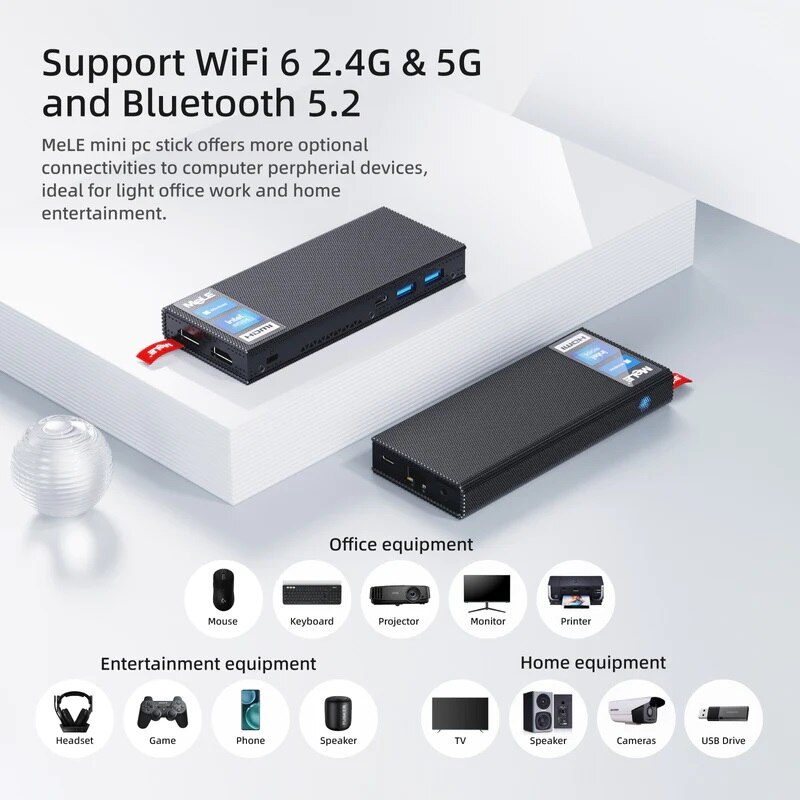 Mini PC MeLE PCG02 Pro Fanless CPU N5105, 8GB, 128GB, Windows 11