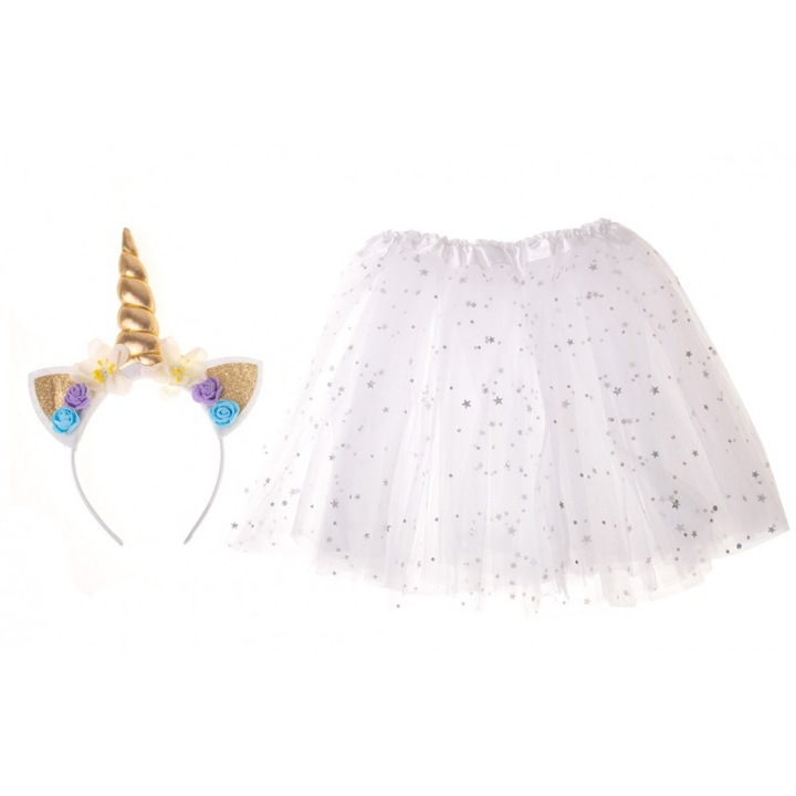 Costum pentru fetite Unicorn White 3-6 ani