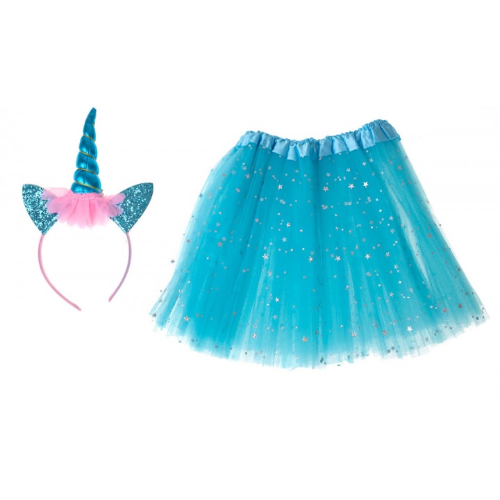 Costum pentru fetite Unicorn Blue 3-6 ani