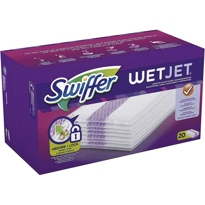 Резервни мокри кърпи за моп със спрей 20 бр Swiffer Wet Jet