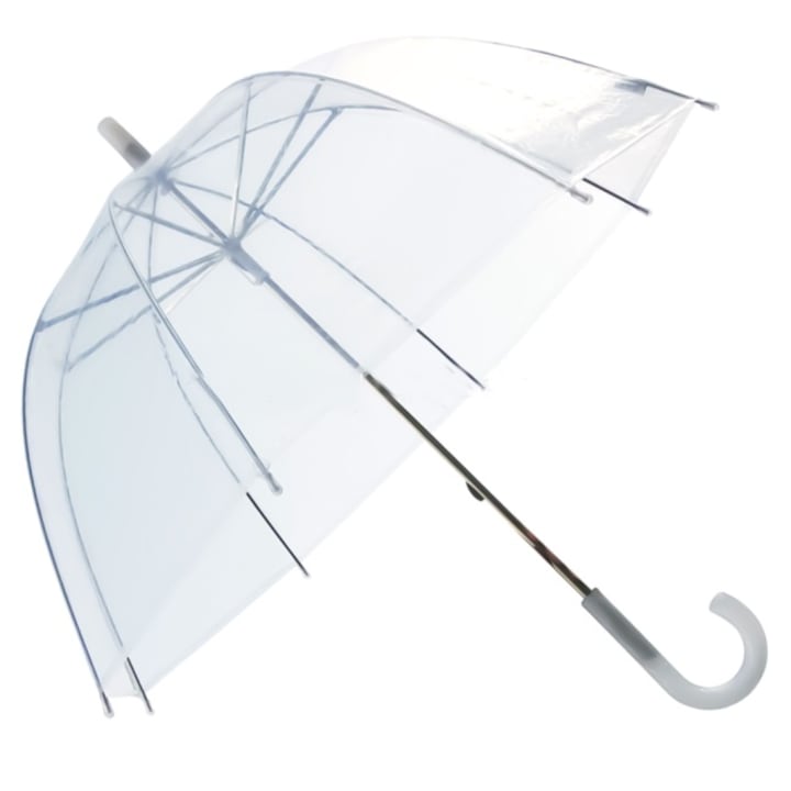 CLASStitude női esernyő, automata nyitás, kényelmes fogantyú, szél- és esőálló, 8 karos, átlátszó