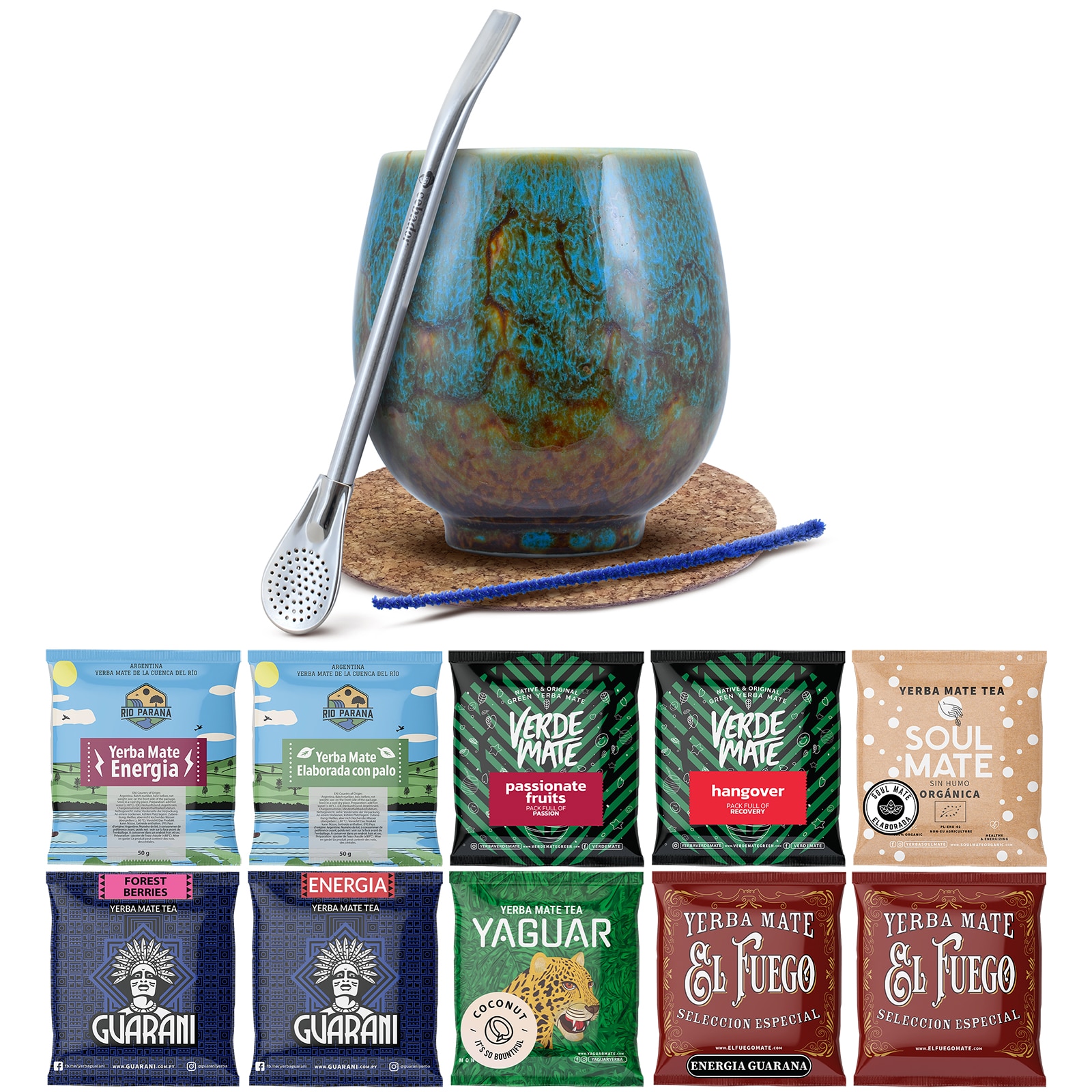 Ceai Yerba Mate Set Esantioane Guarani Verde Mate El Fuego Soul